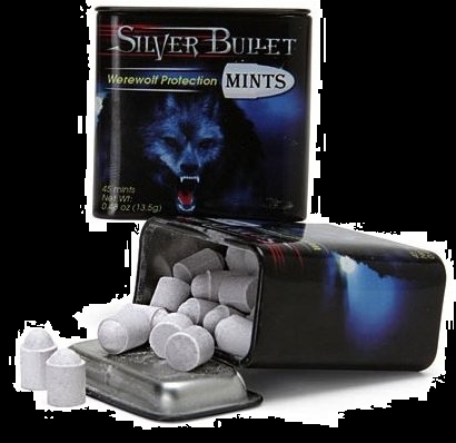Halloween Candy Gifts Mints Werewolf Silver Bullet Mints